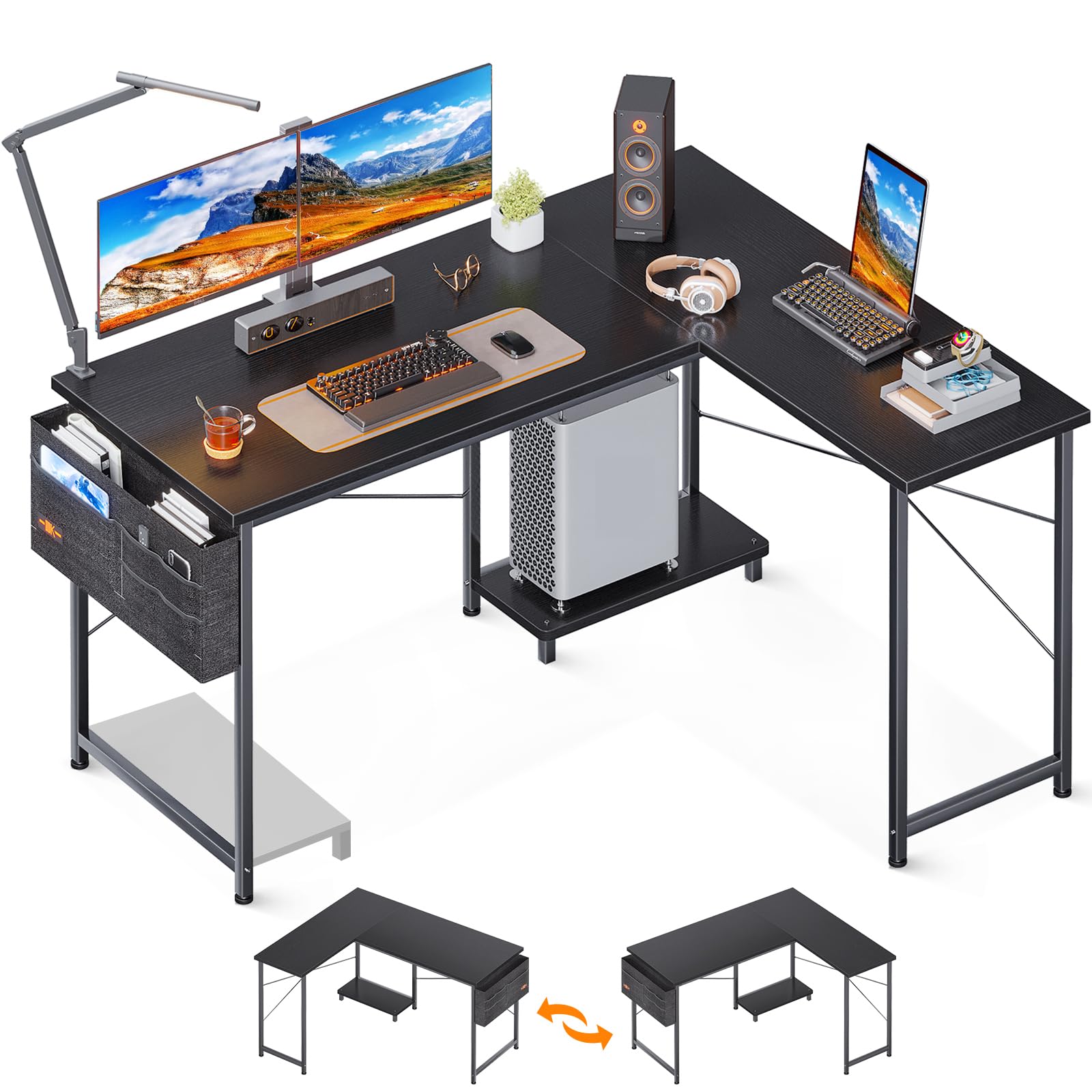 ODK L Shaped Desk with Storage Bag